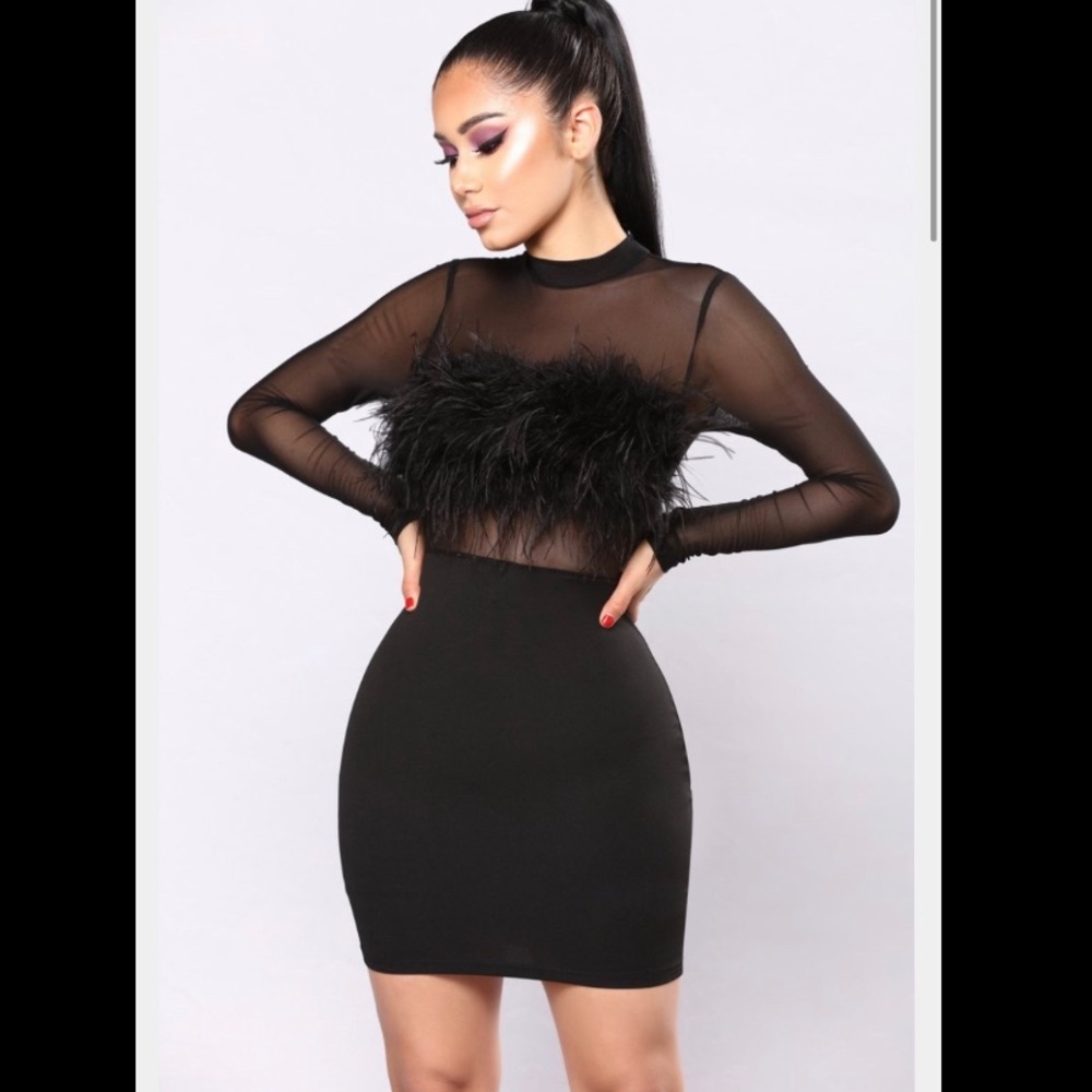 Fuzzy Black mini dress